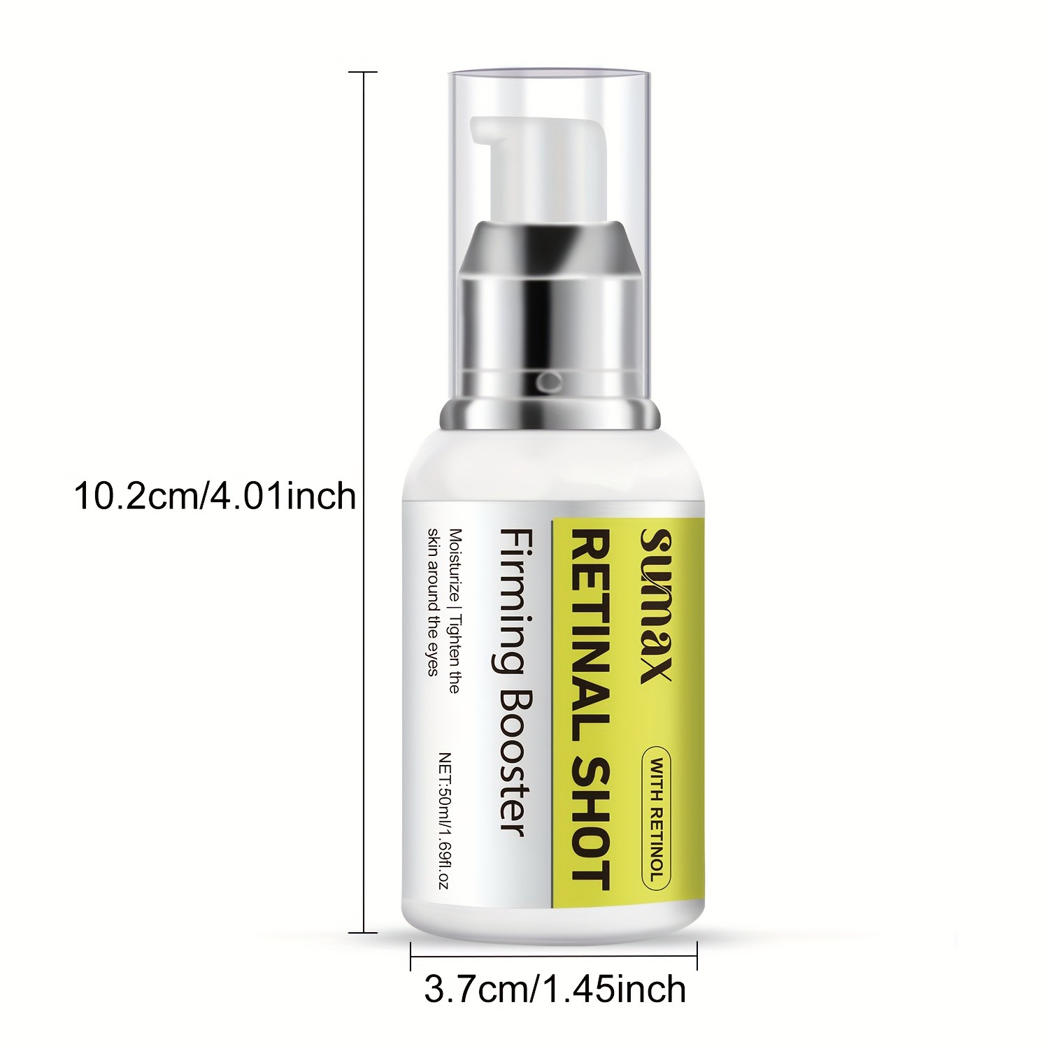 SUMAX Retinol Eye Cream 50ml  White Press Bottle, Hydrating & Moisturizing Eye & Face Serum for All Skin Types