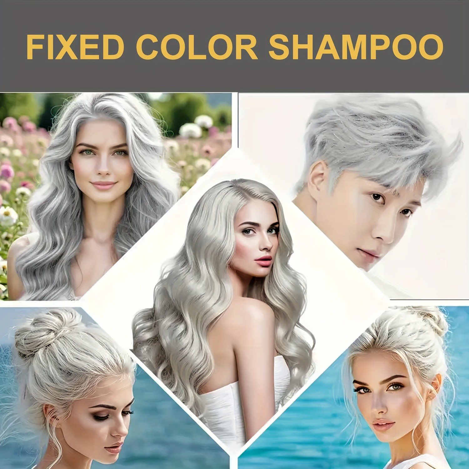 SUMAX 200ml Silvery Grey / Smoke Grey Color-Locking Shampoo Long-Lasting Uniform Color + Hair Dye Formula
