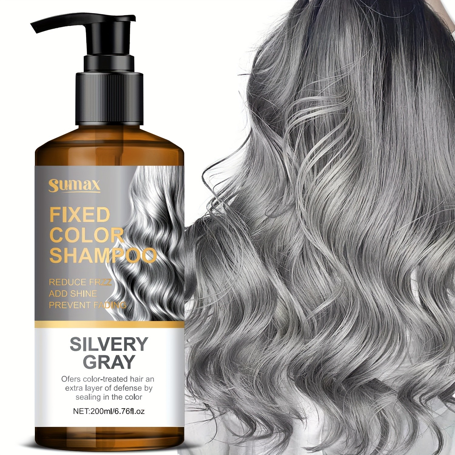SUMAX 200ml Silvery Grey / Smoke Grey Color-Locking Shampoo Long-Lasting Uniform Color + Hair Dye Formula
