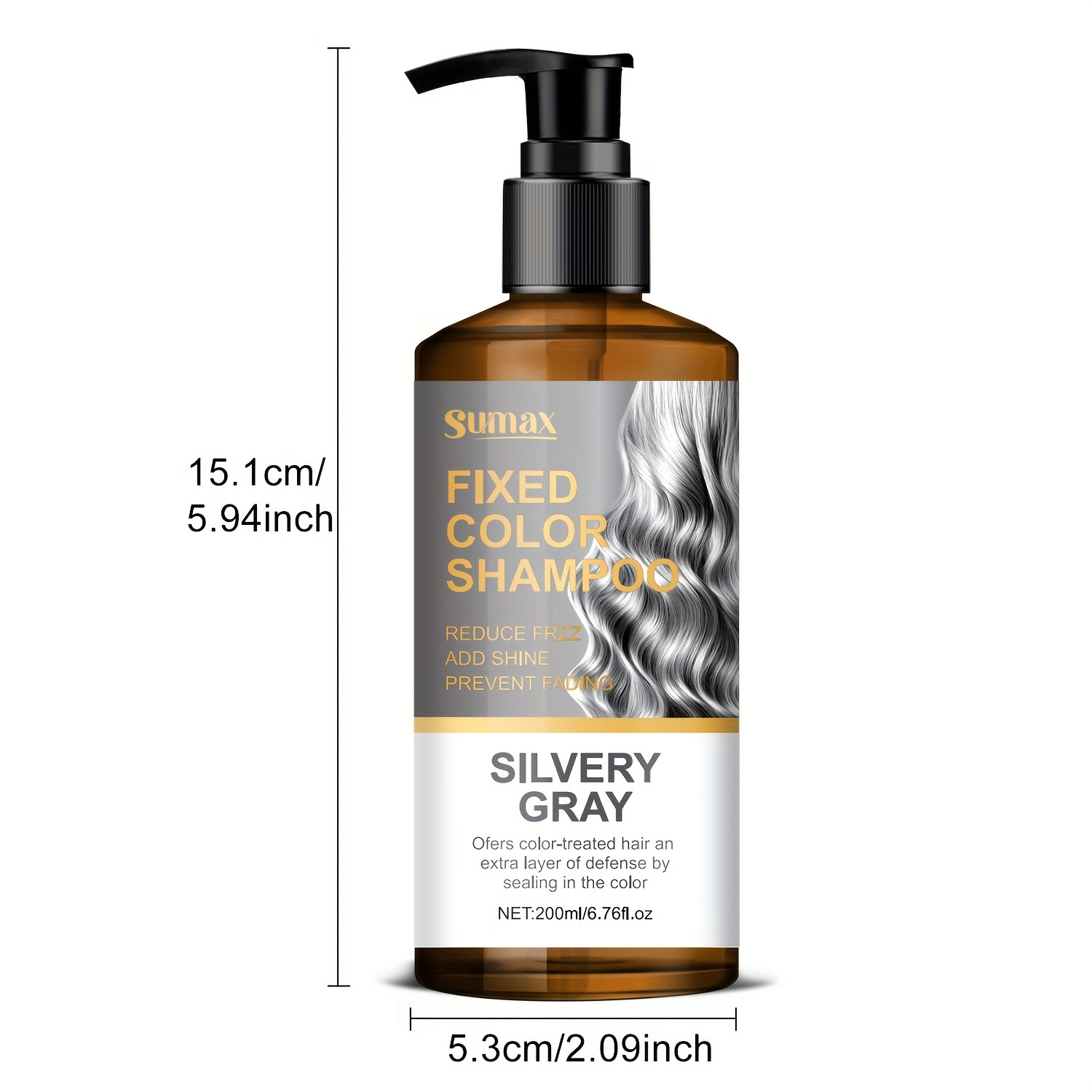 SUMAX 200ml Silvery Grey / Smoke Grey Color-Locking Shampoo Long-Lasting Uniform Color + Hair Dye Formula