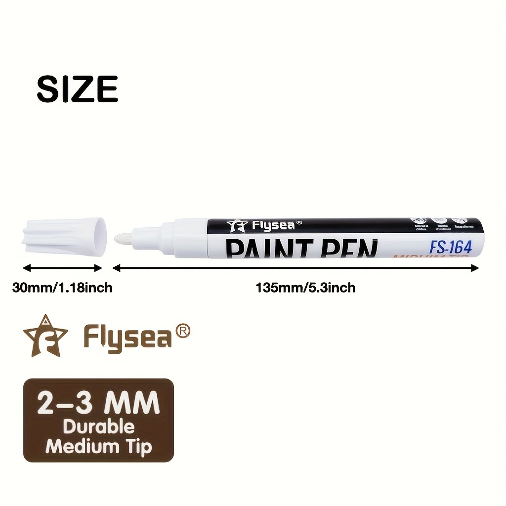 FLYSEA Paint Marker Pens  Permanent, Quick-Dry Multi-Surface Painting Set for Rocks, Wood, Fabric, Plastic, Canvas, Glass & DIY Crafts