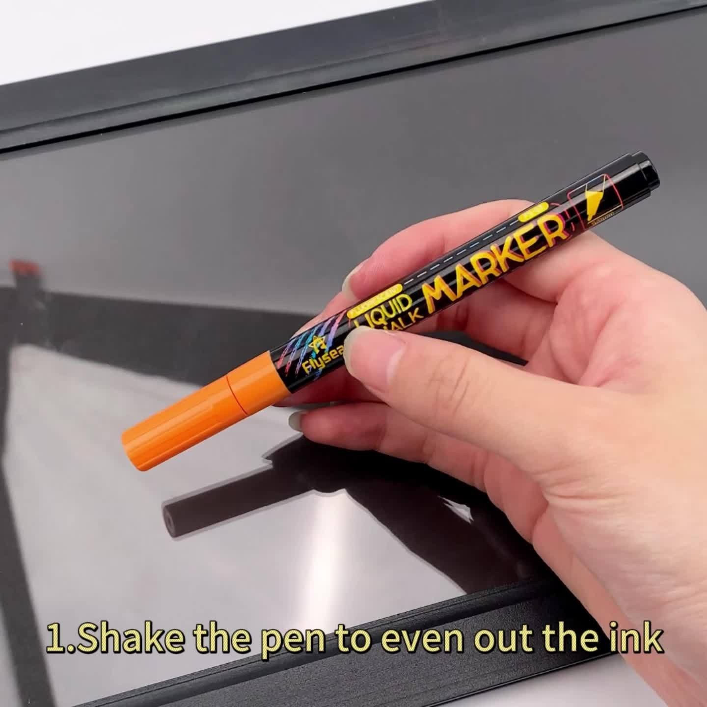 FLYSEA 12pcs Neon Chalk Markers  0.1cm Extra-Fine Tip, Water-Based, Washable & Non-Toxic Liquid Chalk Pens