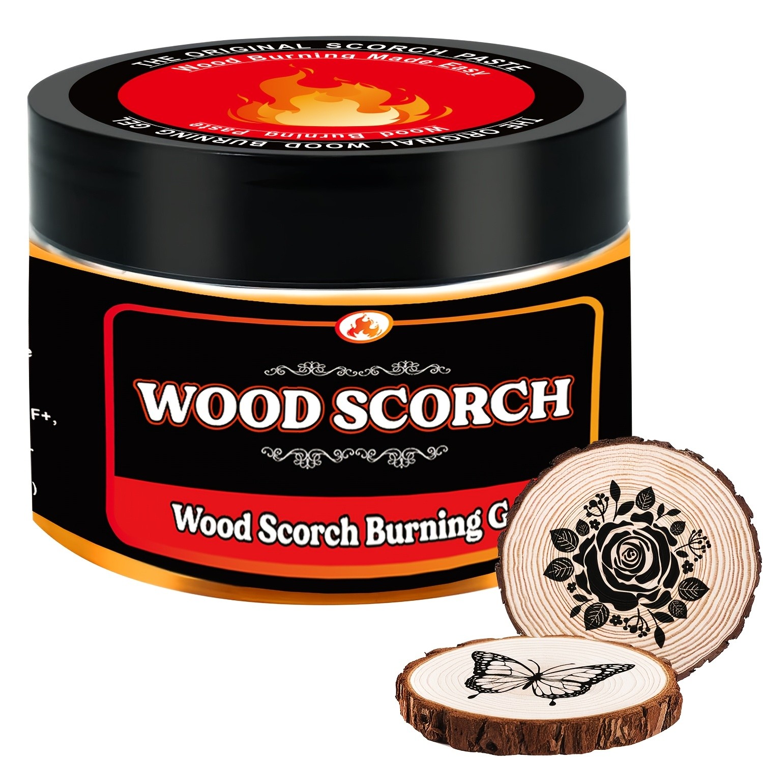 FLYSEA Scorch Burning Gel 4oz (120ml)  Easy DIY Craft Gel for Wood Branding, Stenciling & Detailed Art Patterns