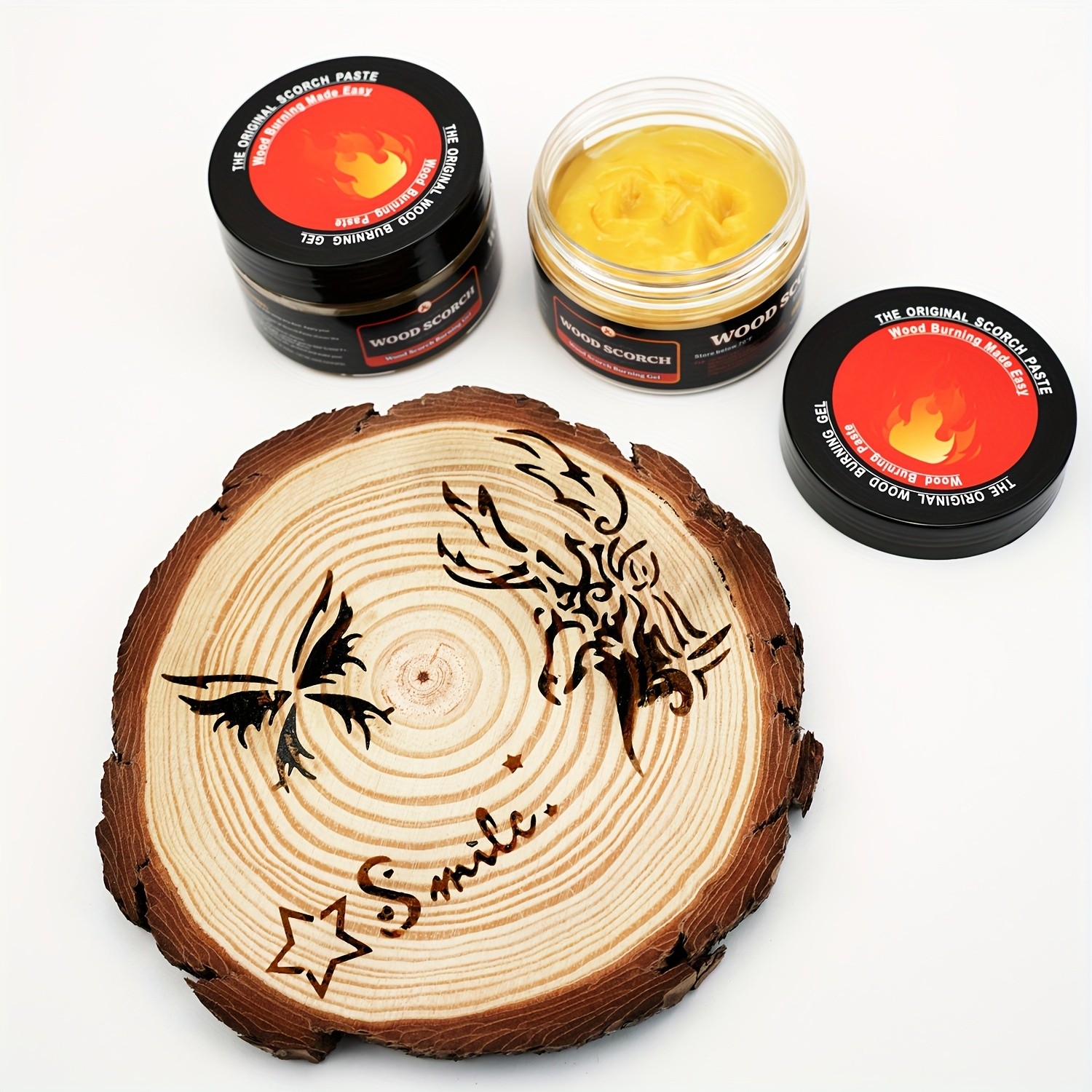 FLYSEA Scorch Burning Gel 4oz (120ml)  Easy DIY Craft Gel for Wood Branding, Stenciling & Detailed Art Patterns