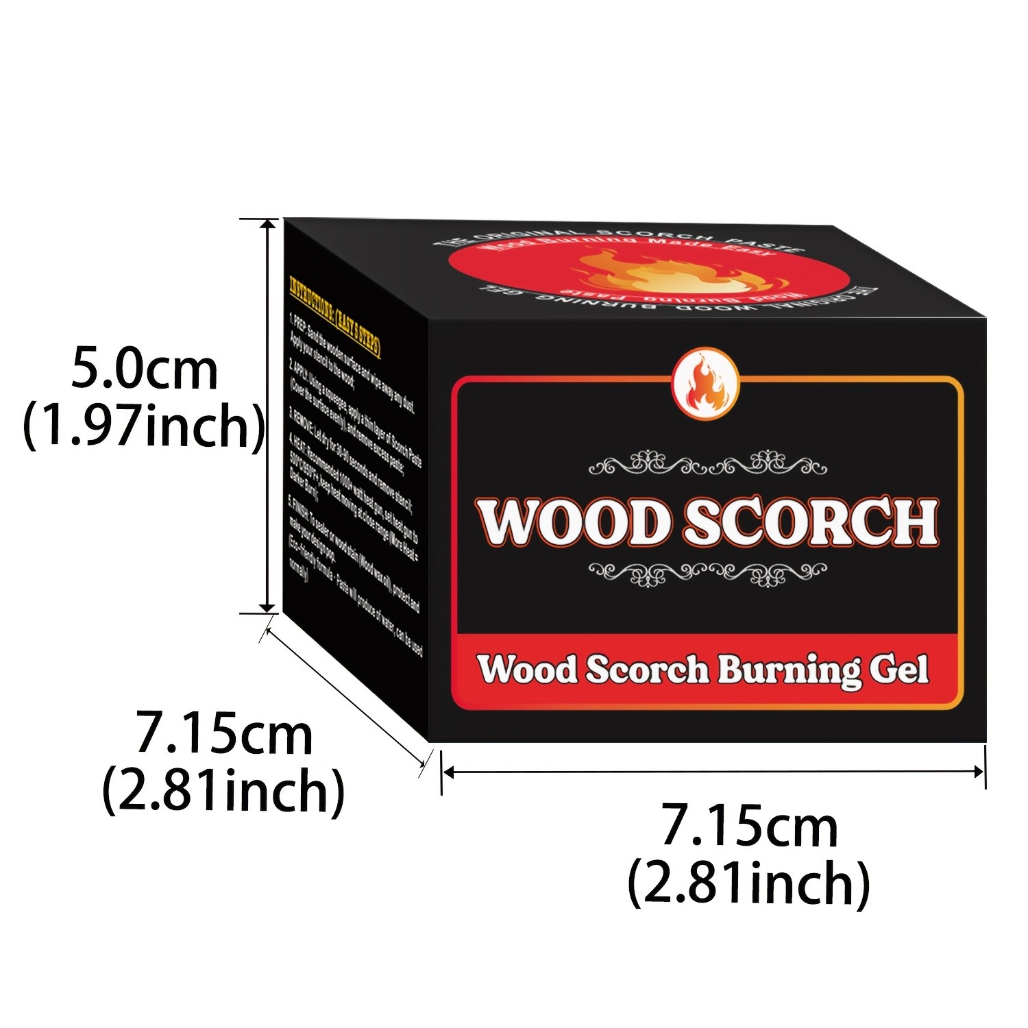 FLYSEA Scorch Burning Gel 4oz (120ml)  Easy DIY Craft Gel for Wood Branding, Stenciling & Detailed Art Patterns