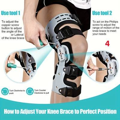 NEENCA Adjustable Knee Brace Professional ACL, MCL, PCL Support with Unloading ROM Hinge Fixator