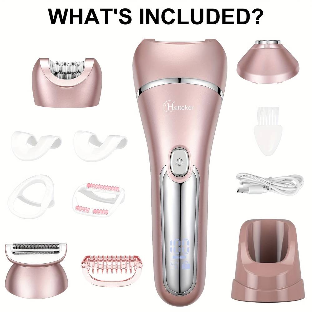 HATTEKER 3-in-1 Electric Shaver for Women  USB Rechargeable, Stainless Steel & Designed for Smooth, Gentle Hair Removal