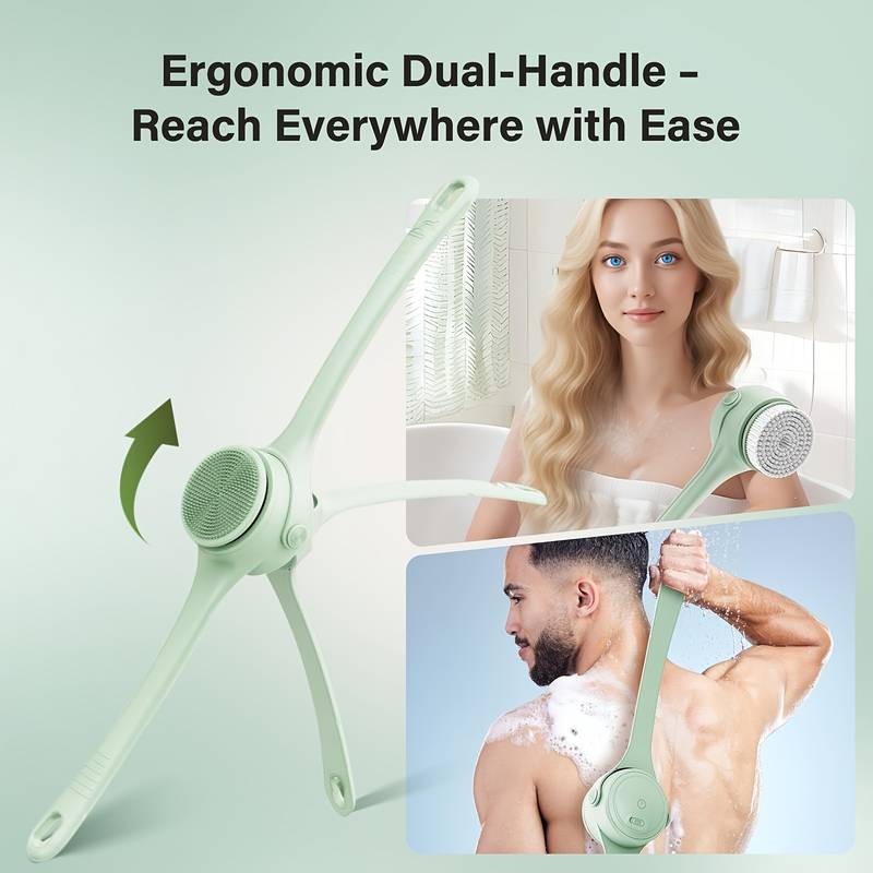 SENBOWE Electric Body Brush  Rechargeable Back Scrubber with 3-Speed Cleansing, Exfoliation & Massage