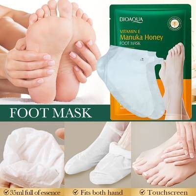 10 Pairs Vitamin E & Manuka Honey Foot Masks  Deep Moisturising & Nourishing Treatment for Dry, Cracked Feet