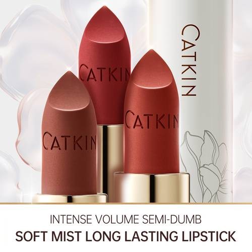 CATKIN Ice Blossom Matte Lipstick  Deep Red Elegance That Lasts All Day