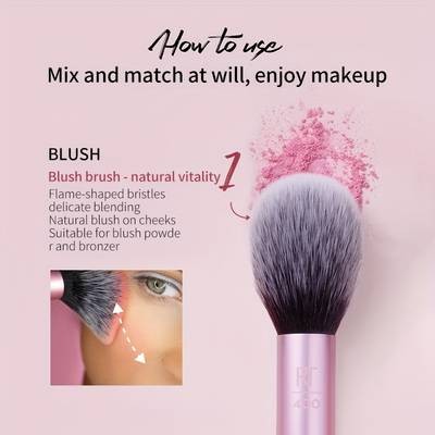 Real Techniques Upgraded Face Makeup Brush Set 418 Everyday Pro-Looking Makeup Made Easy