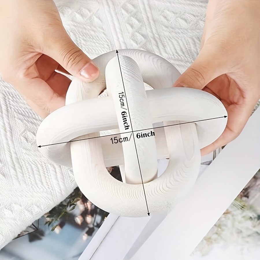 YUMIPLUS Hand-Carved Wooden Chain Sculpture  Modern Farmhouse & Boho Rustic Decor for Indoor & Outdoor Spaces