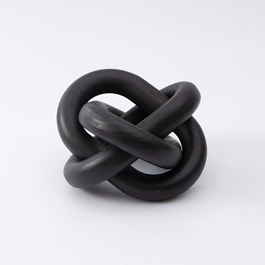 YUMIPLUS Hand-Carved Wooden Chain Sculpture  Modern Farmhouse & Boho Rustic Decor for Indoor & Outdoor Spaces