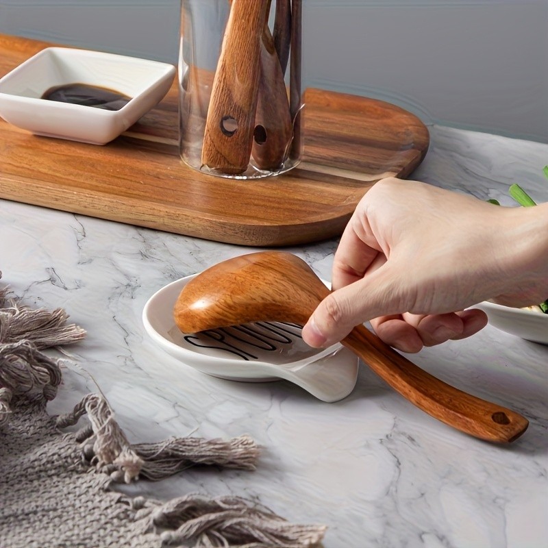 YUMIPLUS Ceramic Spoon Rest  10.92cm Round Minimalist Spoon Holder for Kitchen, Home & Outdoor Use