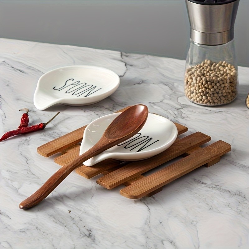 YUMIPLUS Ceramic Spoon Rest  10.92cm Round Minimalist Spoon Holder for Kitchen, Home & Outdoor Use