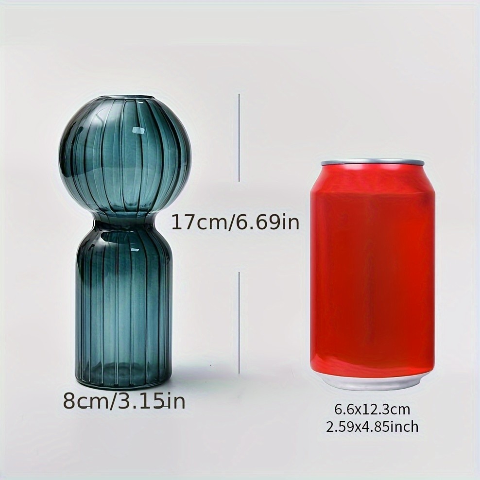 YUMIPLUS Streak Glass Hydroponic Vase Decorative Flower & Plant Pot for Home, Windows, Parties & Events