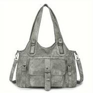 Taole Womens Retro Synthetic Tote Bag  Vintage Style with Detachable Strap & Golden-Tone Hardware