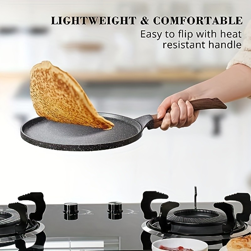 YUMIPLUS 10-Inch Nonstick Crepe Pan  Swiss Granite Coated Dosa & Pancake Skillet