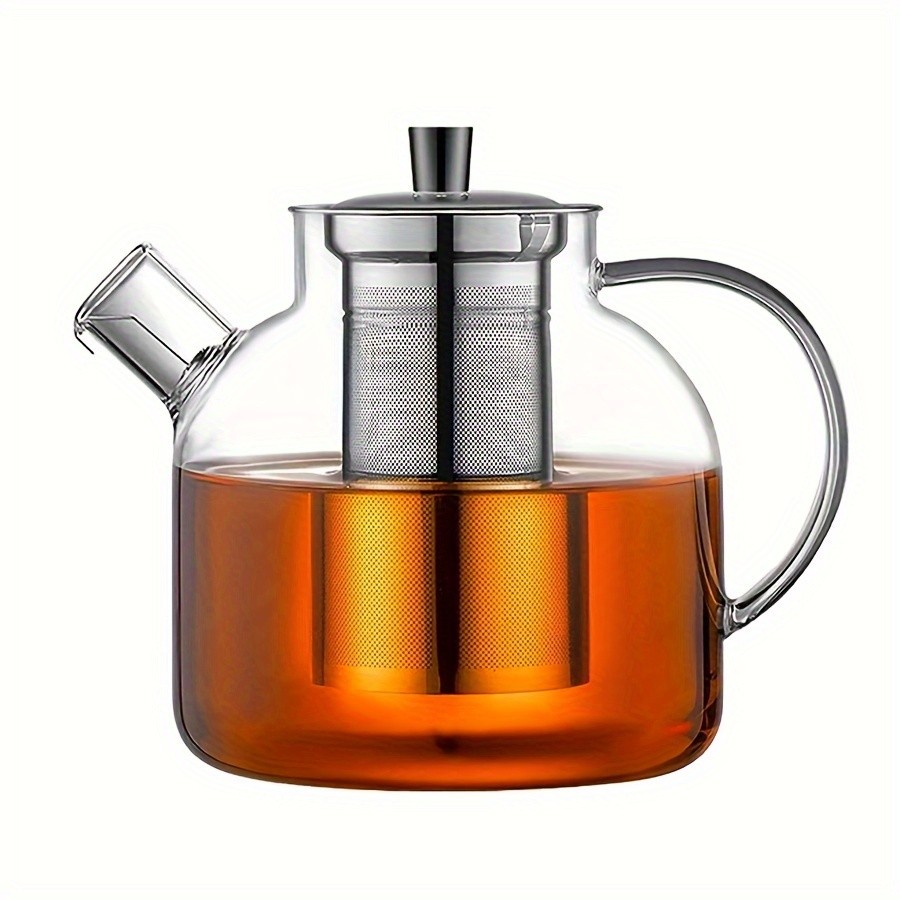 YUMIPLUS 1500ml Glass Teapot with Infuser  Stovetop-Safe Premium Tea Brewing Pot