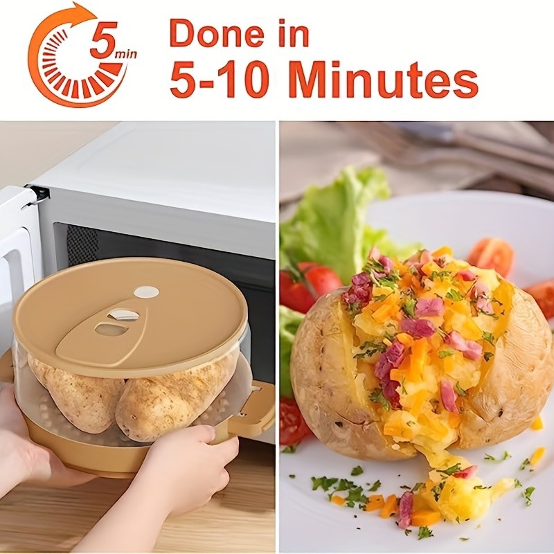 YUMIPLUS Microwave Potato & Bacon Baking Box  Compact Home Baking Helper Tool
