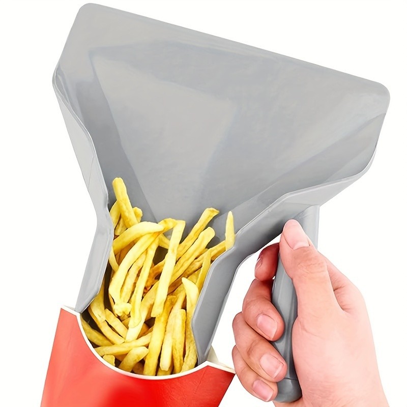 YUMIPLUS Durable Plastic French Fry & Popcorn Server Easy-Grip Snack Scoop for Home & Restaurant Use