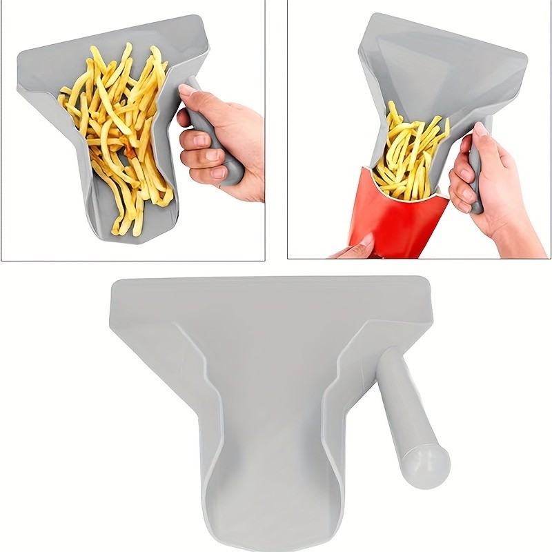 YUMIPLUS Durable Plastic French Fry & Popcorn Server Easy-Grip Snack Scoop for Home & Restaurant Use