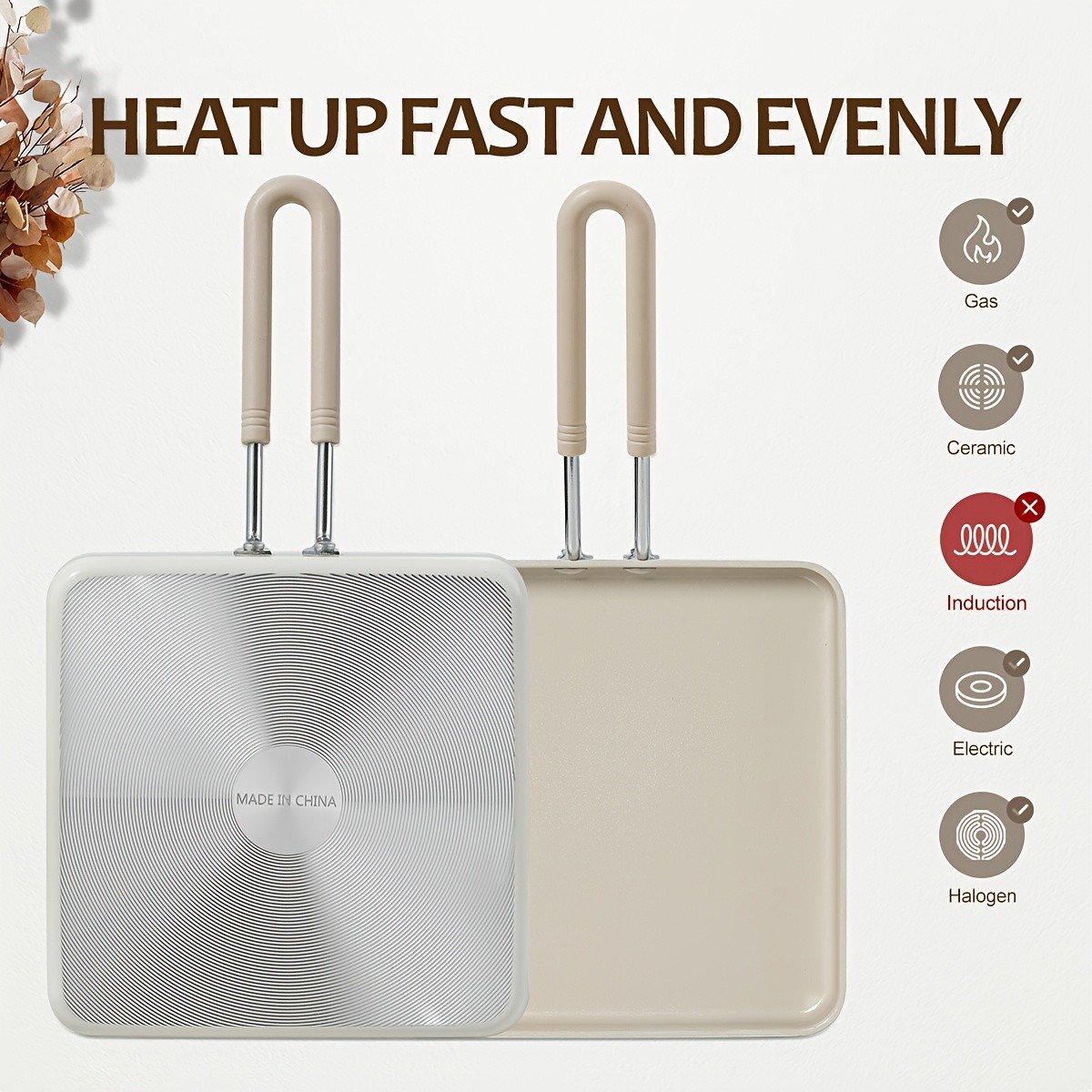 KPXSIAION Mini 6-Inch Square Griddle Pan  PFAS/PFOA-Free Nonstick Pan for Pancakes, Searing & Baking