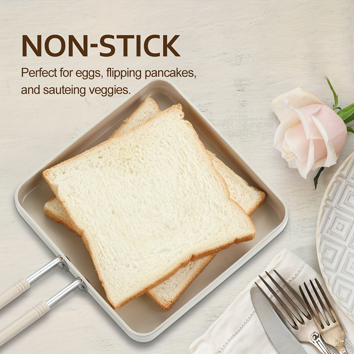 KPXSIAION Mini 6-Inch Square Griddle Pan  PFAS/PFOA-Free Nonstick Pan for Pancakes, Searing & Baking