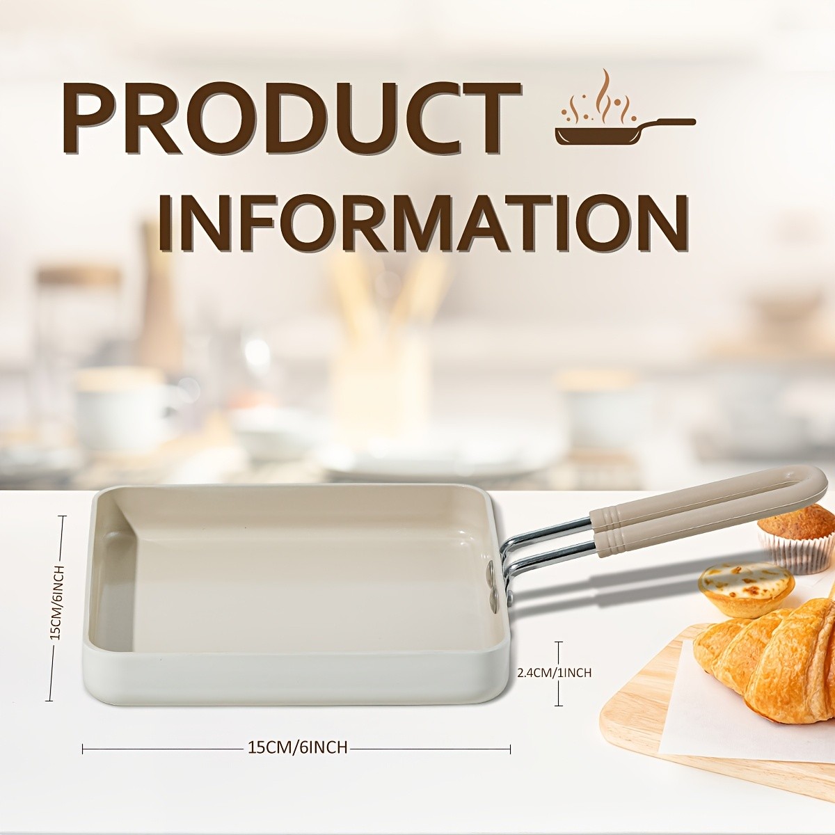 KPXSIAION Mini 6-Inch Square Griddle Pan  PFAS/PFOA-Free Nonstick Pan for Pancakes, Searing & Baking