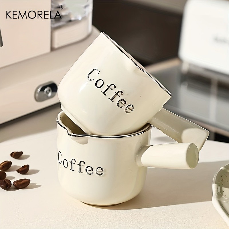 KEMORELA Ceramic Coffee Measuring Cup  Espresso Extraction Ounce Cup for Milk, Honey, Sauces & Mini Kitchen Tasks
