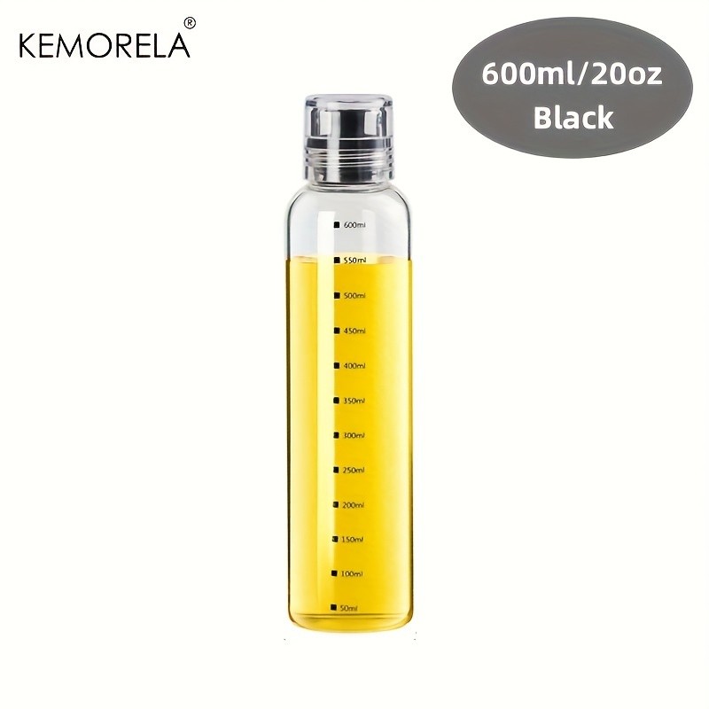 KEMORELA Graduated Glass Oil Dispenser Bottle  PVC-Free Measurement Bottle for Cooking Oil, Soy Sauce, Honey & More