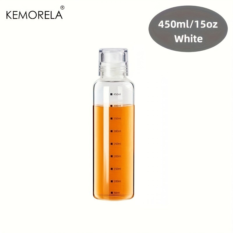 KEMORELA Graduated Glass Oil Dispenser Bottle  PVC-Free Measurement Bottle for Cooking Oil, Soy Sauce, Honey & More
