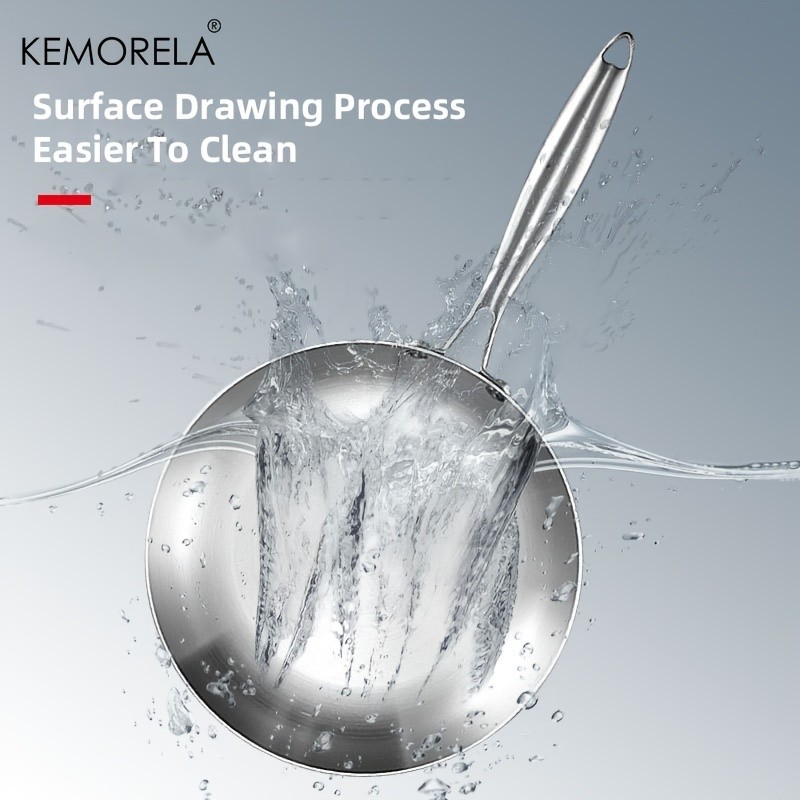 KEMORELA Nonstick Frying Pan 304 Stainless Steel Easy-Clean Skillet for Eggs, Omelettes & Everyday Cooking
