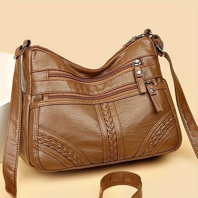 Perfect Lily Womens Retro Synthetic Crossbody Bag  Large-Capacity Vintage Shoulder Handbag with Adjustable Strap