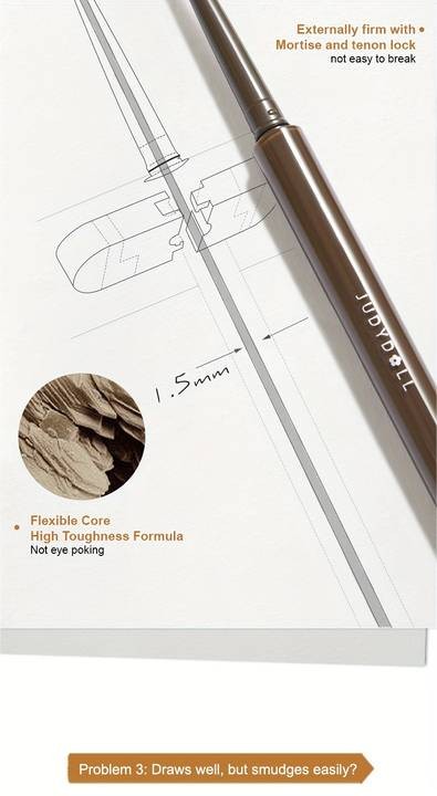 JUDYDOLL Ultrafine Eyeliner Gel Pencil Long-Wearing Waterproof Brown Eyeliner Beginner-Friendly Precise Application Perfect for Weddings, Parties, Halloween & Fall/Winter Looks