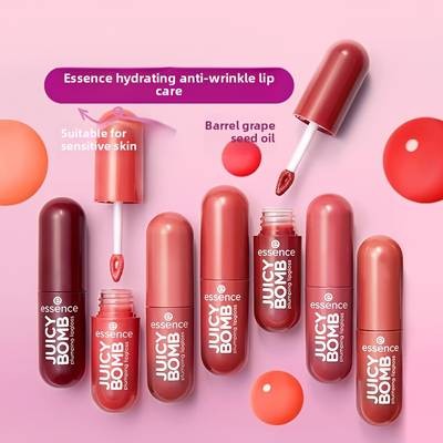essence JUICY BOMB Plumping Lipgloss  Shade #05 & #07 (Christmas Gift Set) Glossy Finish  Volumizing  Smooth Liquid Formula  Suitable for All Skin Types