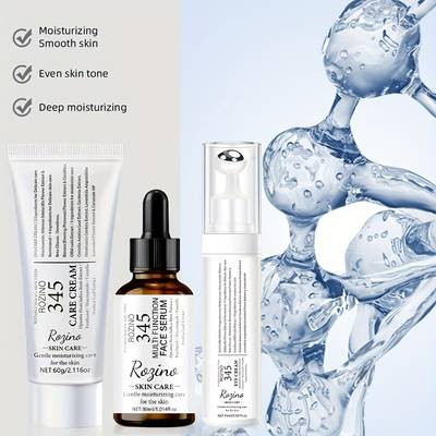 ROZINO 3pcs Skincare Set  Instant Wrinkle & Puffiness Remover (345 Cream + Eye Cream + Serum)
