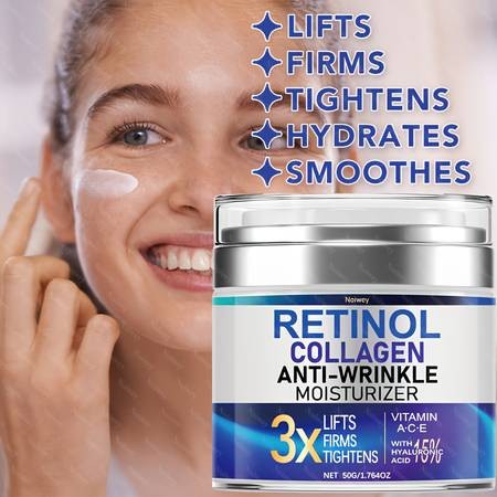 NOIWEY 1.764oz Retinol Collagen Face Cream  3X Firming Lift Formula Vitamin E & C  Niacinamide  Jojoba & Shea Butter  Day & Night Use  Fragrance-Free