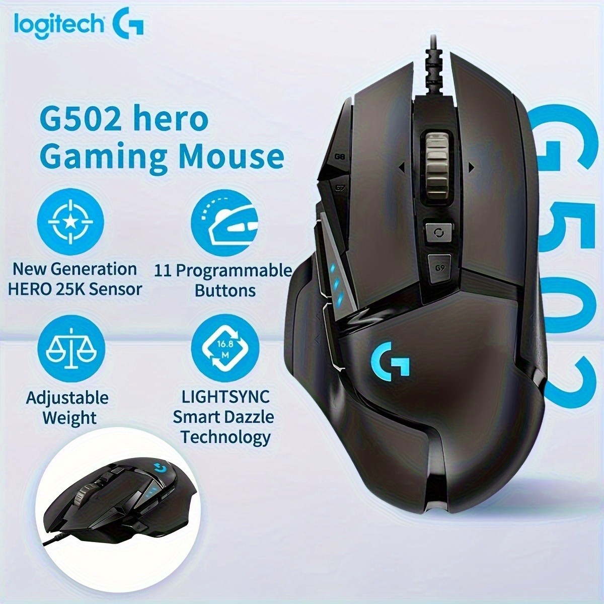 Logitech G502 Hero Wired Gaming Mouse