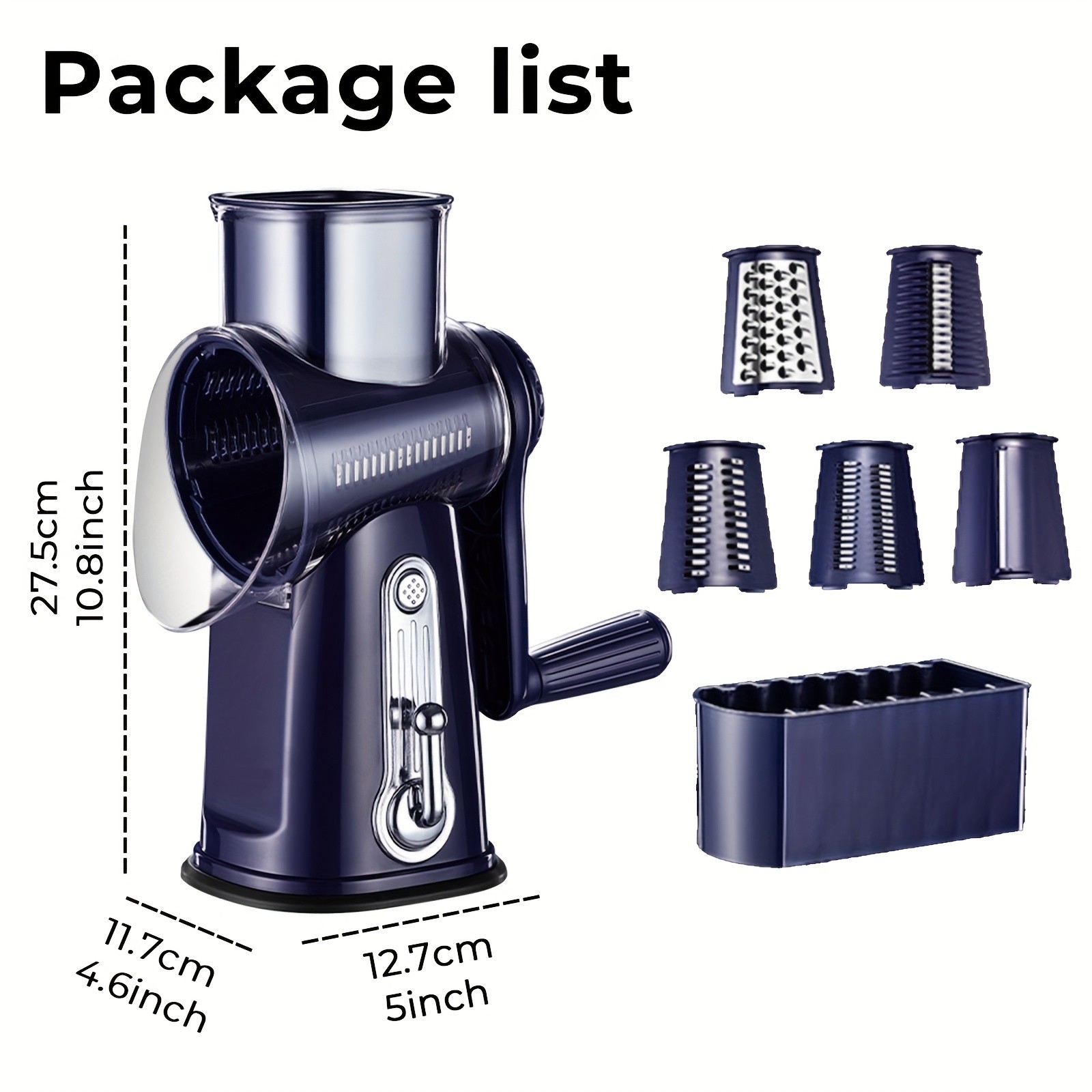 iWhale Heavy-Duty 5-in-1 Rotary Cheese Grater  Faster Prep, Smoother Cooking