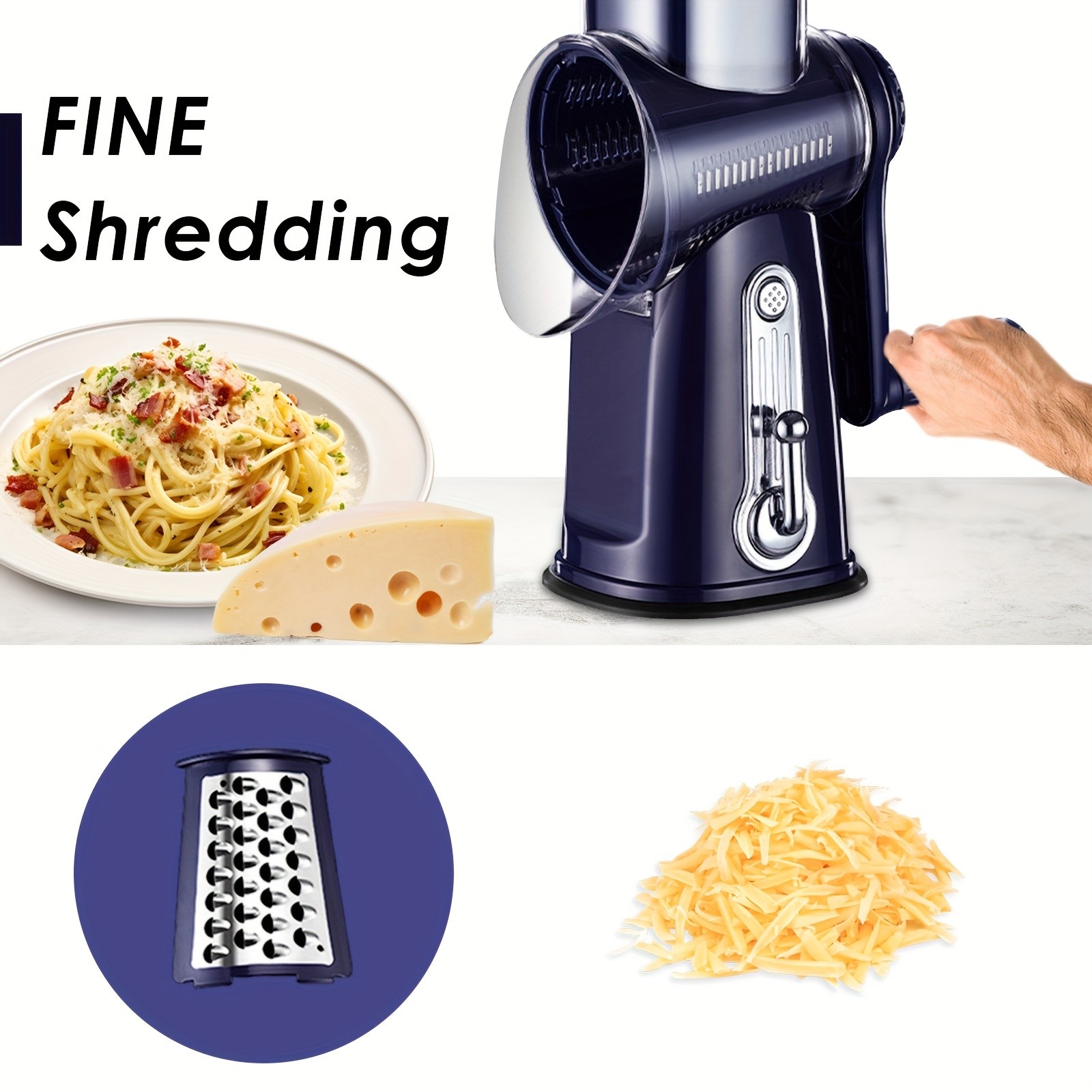 iWhale Heavy-Duty 5-in-1 Rotary Cheese Grater  Faster Prep, Smoother Cooking