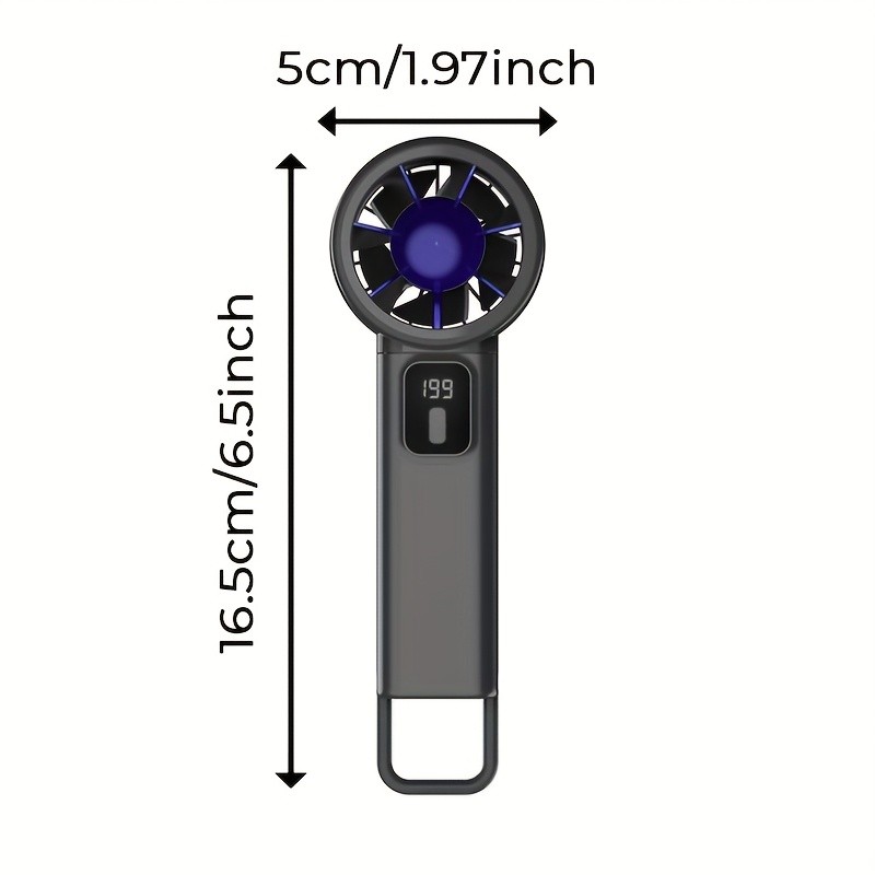 iWhale 199% Turbo Mini Fan with Digital Display  Ultra-Powerful Cooling in a Pocket-Size Design