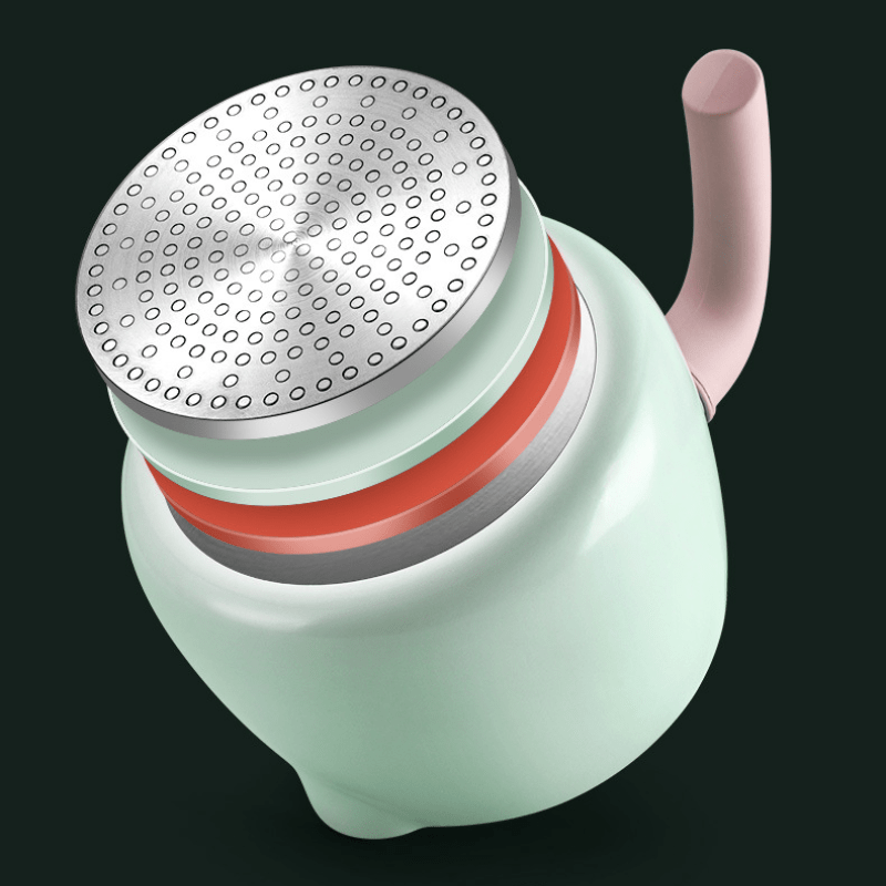 iWhale Ceramic Non-Stick 1.7QT Saucepan Skillet with Pink Handle & Glass Lid  Soft Green, PFAS-Free & Effortlessly Easy to Clean