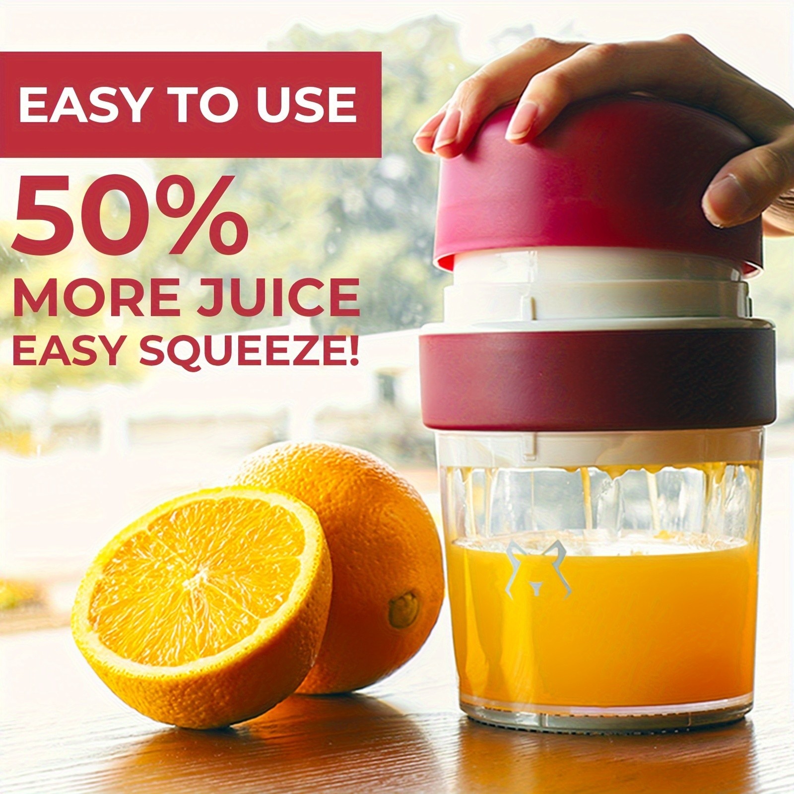 iWhale Manual Citrus Juicer with Separate Cup  Heavy-Duty, No-Electricity Juicing for Fresh Lemon & Orange Drinks Anywhere