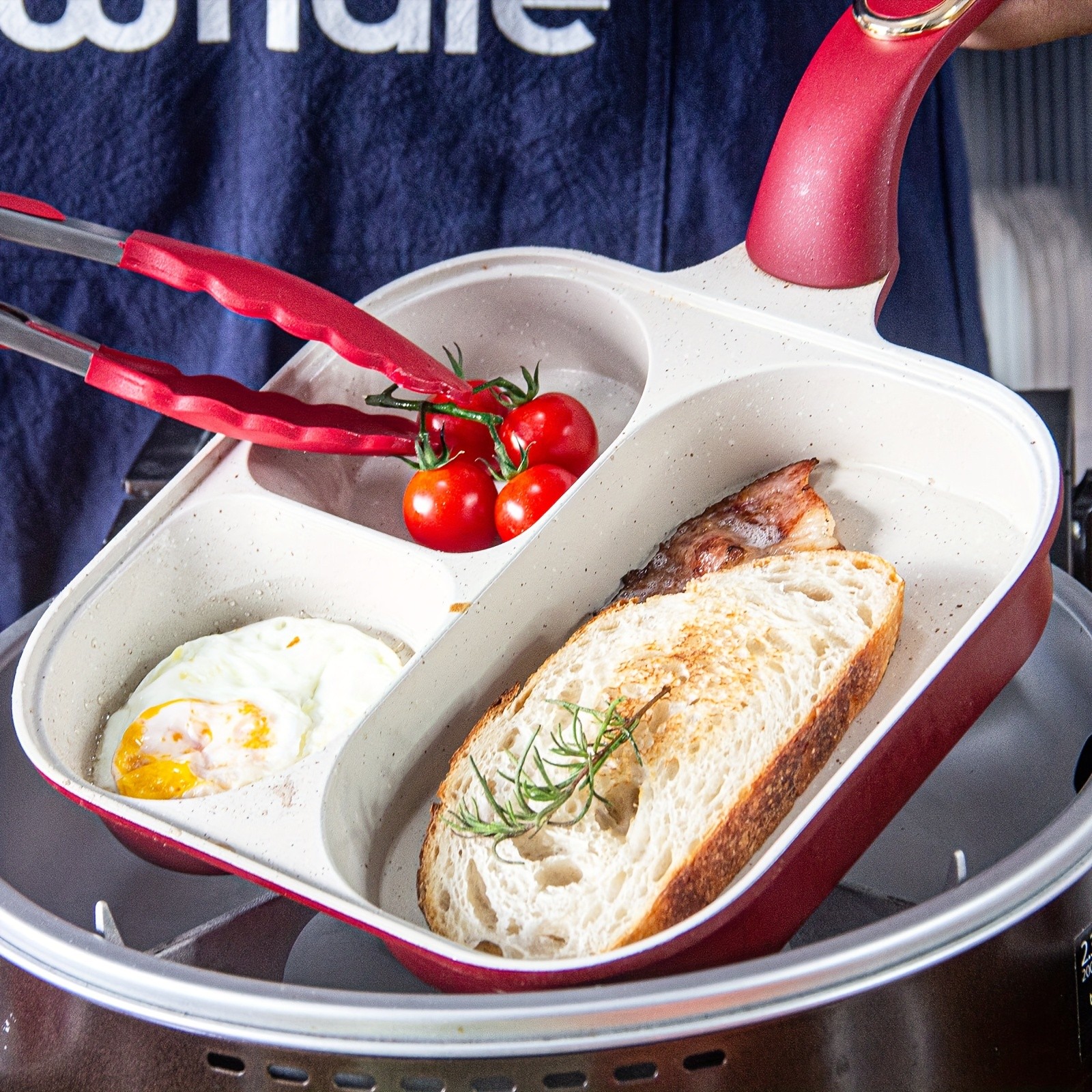 iWhale Non-Stick Breakfast Pan with 2+1 Ceramic Coating  Easy Flip, Easy Clean & Perfect Breakfast Cooking Every Time
