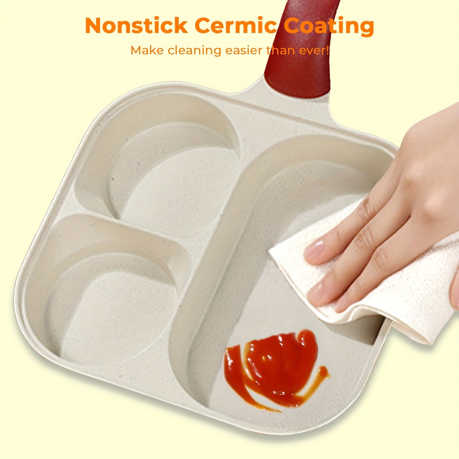 iWhale Non-Stick Breakfast Pan with 2+1 Ceramic Coating  Easy Flip, Easy Clean & Perfect Breakfast Cooking Every Time