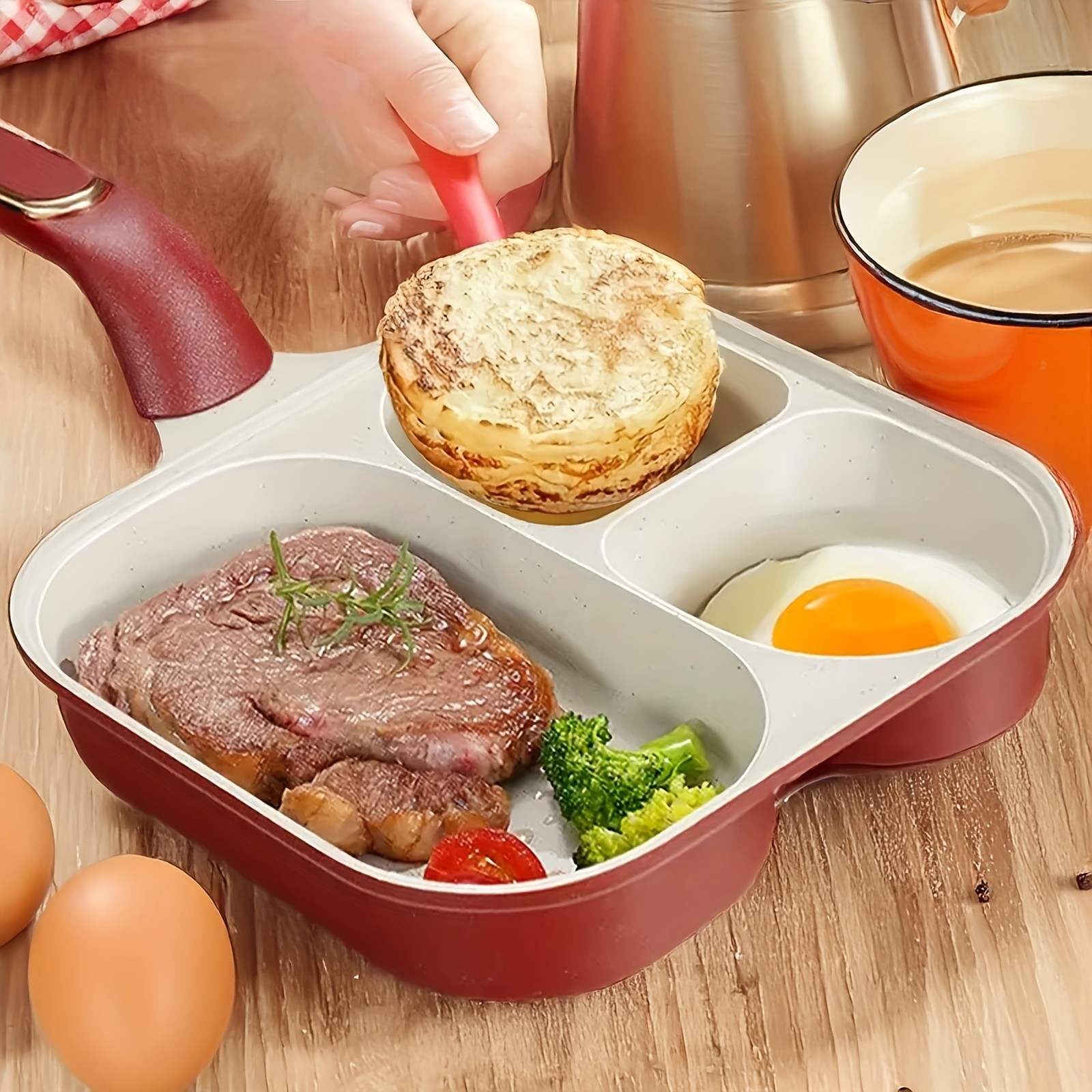 iWhale Non-Stick Breakfast Pan with 2+1 Ceramic Coating  Easy Flip, Easy Clean & Perfect Breakfast Cooking Every Time