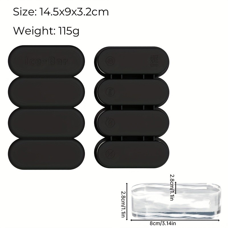 iWhale Silicone Ice Cube Tray with Lid  Flexible, Easy-Release 4-Mold Design for Perfect Ice Every Time