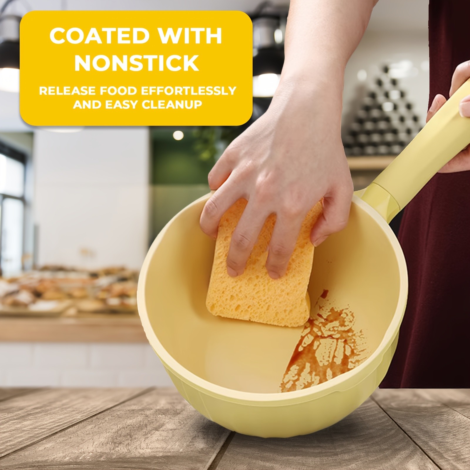 iWhale 18cm Nonstick Ceramic Pot with Glass Lid  Even Heating, Easy Cleaning & Perfect Cooking for Everyday Meals