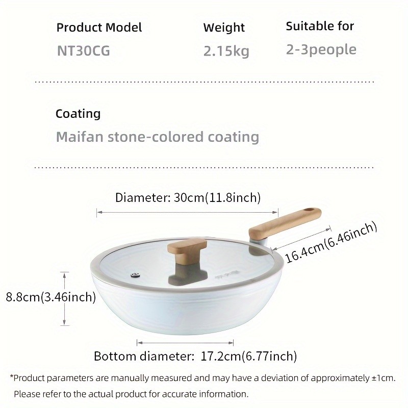 COOKER KING 30cm Non-Stick Wok Pan with Glass Lid  Restaurant-Grade, Non-Toxic & Compatible with All NZ Cooktops